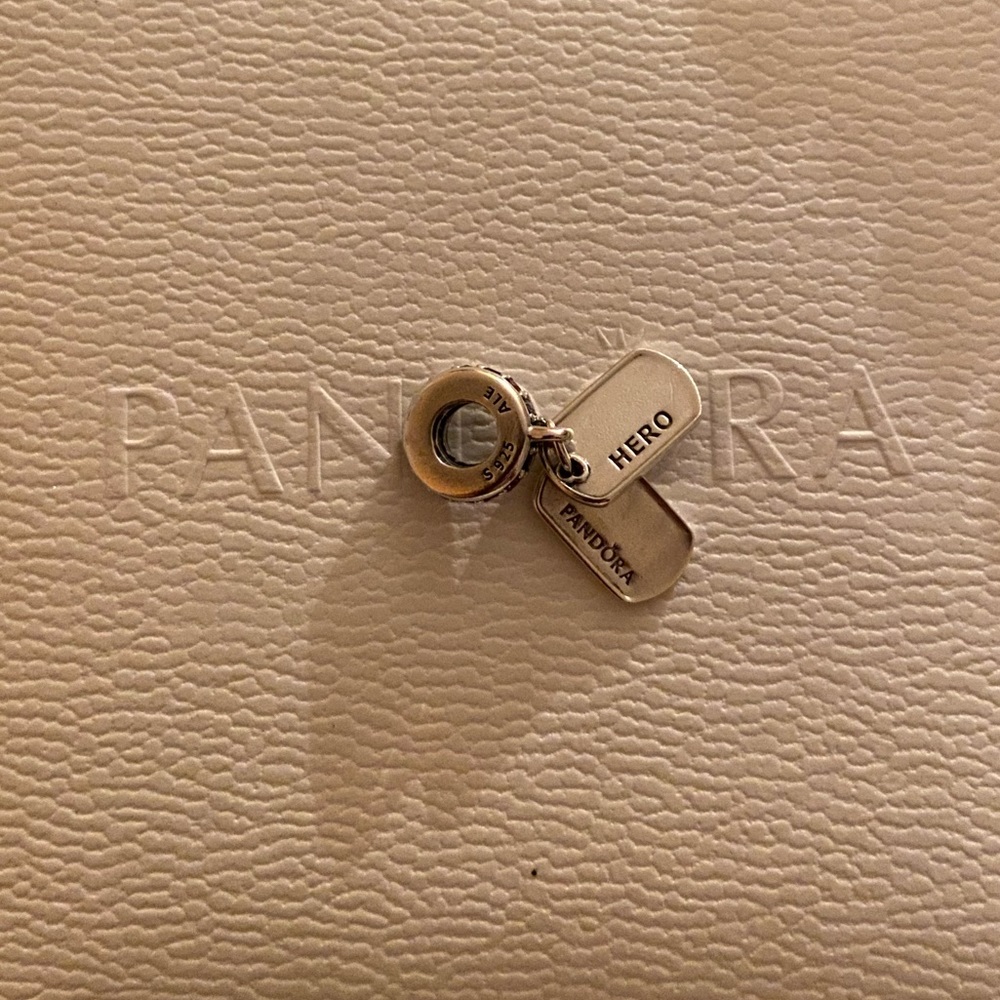 Pandora Charm - Hero Dog Tag Dangle Charm